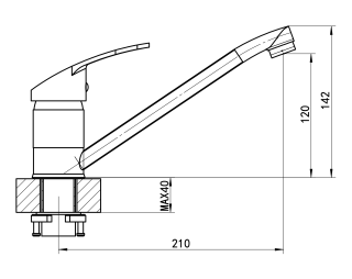 Смеситель для кухни Florentina Тара бежевый